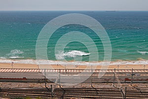 Mar Mediterráneo el mar a arenoso Playa. 