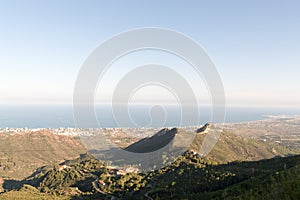 Mediterranean sea seen from the top of the mountains