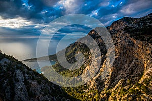 Mediterranean sea sunset landscape