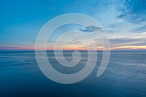 Mediterranean sea at sunset near Manarola, Cinque terre, Italy