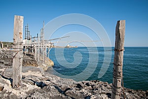 Mediterranean Sea, trebuchet fishing typical of the Apulian coast