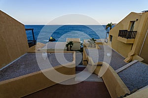 Mediterranean Sea. View from the hillside Mononaftis village.