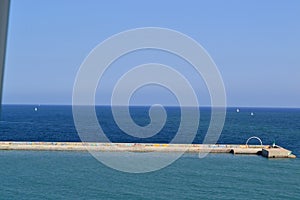 Mediterranean Sea View From La Playa de la Barceloneta - Barcelona Spain