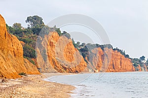 Mediterranean seacoast in winter. Halkidiki, Greece