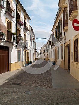 Mediterranean street of white houses