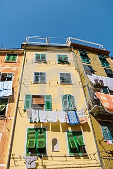 Mediterranean streets Vernazza village Cinque Terre Italy,The picturesque village of Vernazza