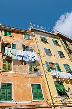 Mediterranean streets Vernazza village Cinque Terre Italy,The picturesque village of Vernazza