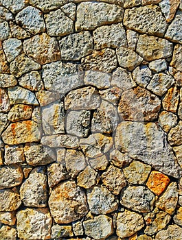 Mediterranean style incorrectly hinged stone wall