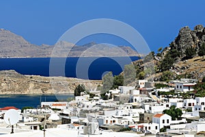 Mediterranean town of Lindos, Rhodes Island - Greece
