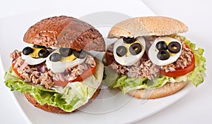 Mediterranean tuna and egg sandwiches