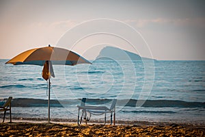 Mediterranean umbrella beach photo