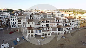 Mediterranean Village Vertical High Aerial Shoot