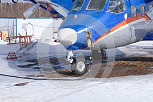 Medium airplane. Preparation for the flight.