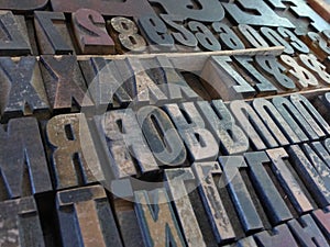 Medium Close up Large Metal Block Type Letters