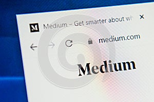 Medium.com Web Site. Selective focus.
