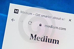 Medium.com Web Site. Selective focus.