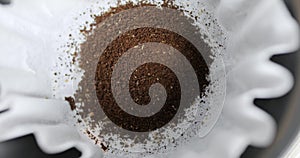 Medium fine grind coffee add into bowl