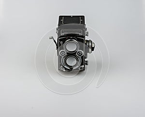 Medium format bioptical camera, analog photography