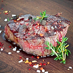 Medium grilled steak