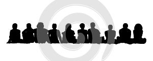 Medium group of adults seated silhouettes 1