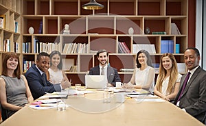 Medium group of people at a business boardroom meeting