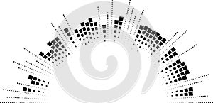 half circle irregular medium rays inside and outside