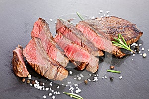 Medium rare grilled steak
