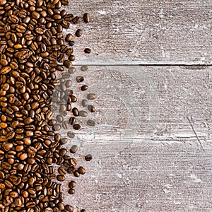 Medium Roast Coffee Beans on Rustic Dark Wood