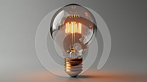 Medium Shot of Clear, Unlit Lightbulb