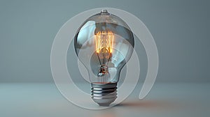 Medium Shot of Clear, Unlit Lightbulb