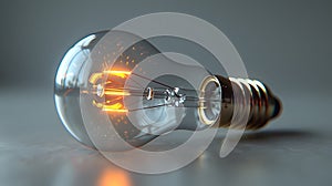 Medium Shot of Clear, Unlit Lightbulb