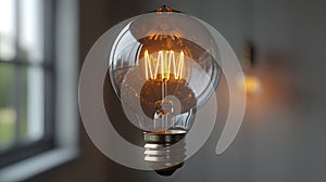 Medium Shot of Clear, Unlit Lightbulb