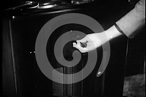 Medium shot of a person tuning radio