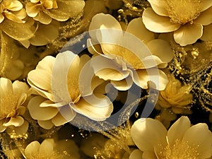 medium sized golden flowers background alluring elegant AI generated