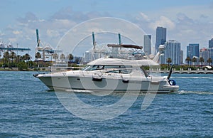 Medium Sized White Luxury Motor Yacht