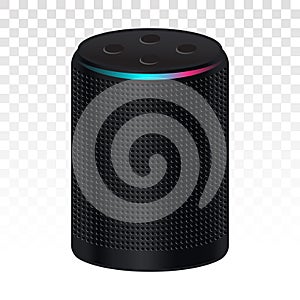 Medium smart home speaker with digital / virtual assistant - flat vector icons for apps and websites