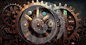 Medium Steampunk Gears AI Generated