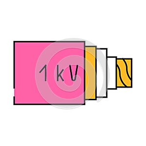 medium voltage cables icon color illustration