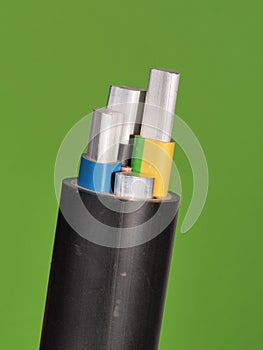 Medium voltage 1kV Aluminum sector cable end with stripped conductors