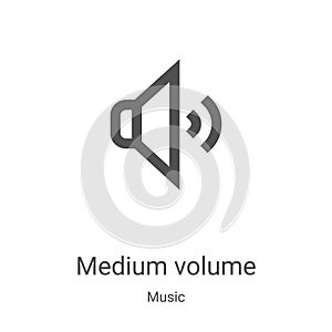 medium volume icon vector from music collection. Thin line medium volume outline icon vector illustration. Linear symbol for use