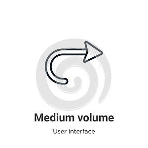 Medium volume outline vector icon. Thin line black medium volume icon, flat vector simple element illustration from editable user