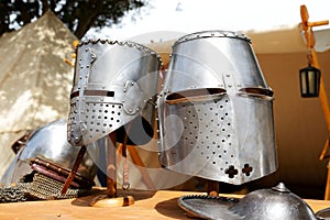 The Medival Knights helmets in Mdina