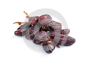 Medjool dates from above isolated on white background