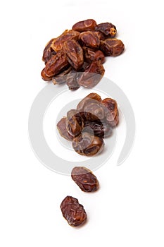 Medjool dates isolated on a white background.