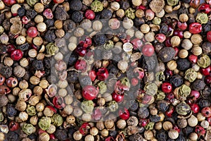 Medley peppercorns colour full background