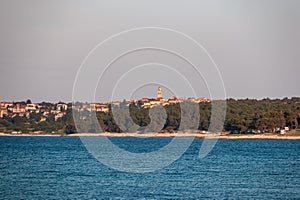 Medulin - Panoramic view of coastal town Premantura seen from Medulin, Istria peninsula, Croatia, Europe. Idyllic coastline photo