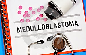 Medulloblastoma. The text label of the medical diagnosis.