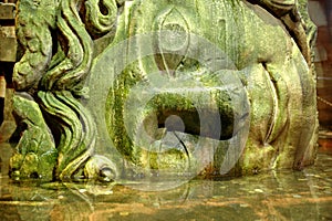 Medusa Column Base in the Basilica Cistern, Istanbul photo