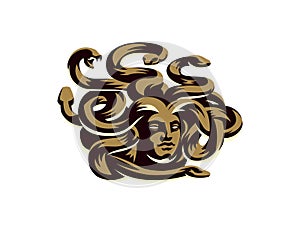 Medusa of the gorgon. Vector illustration.