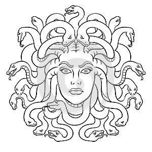 Medusa greek myth creature coloring vector